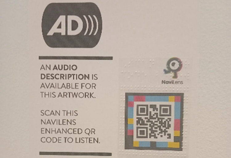 A photograph of the audio description QR Code label. 